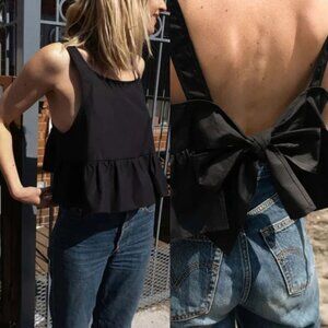 {Rare!} Juliette Fabbri - Suncat Tie Back Top Sleeveless | Black | Size 2